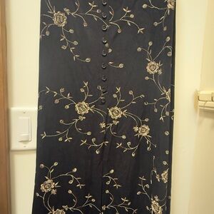 Skirtology Black Skirt with Floral Embroidery